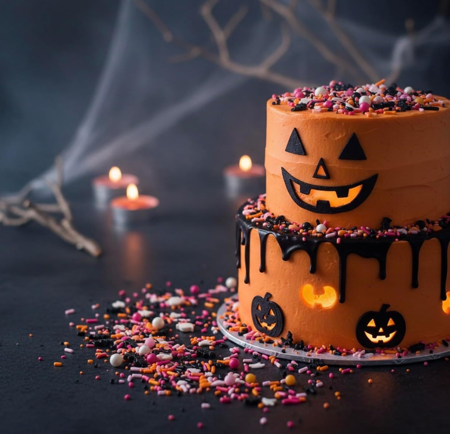 Manvscakes Sprinkles - Themed Sprinkles for Cake Decorating, Sprinkle Mix for Cookies, Ice Cream, Fondant Cake, Caramel Apples, Cupcakes &amp; Other Desserts, Assorted Halloween Sprinkles, 4 oz