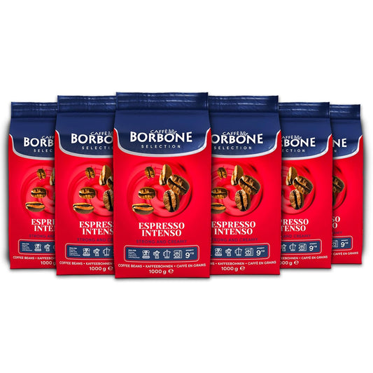 Caffe Borbone Whole Bean Coffee, Espresso Intenso, Medium Roast, Full-Bodied and Strong, Premium Robusta Coffee Beans,