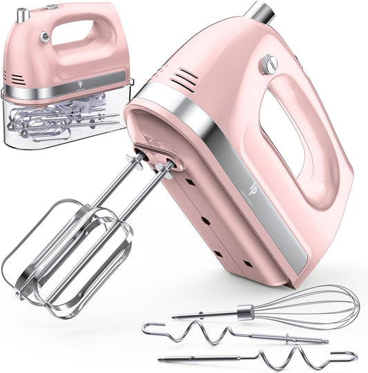 Hand Mixer Electric, 400W Food Mixer 5 Speeds Handheld Blender, 5 Stainless Steel Accessories, Storage Box, Kitchen Blender