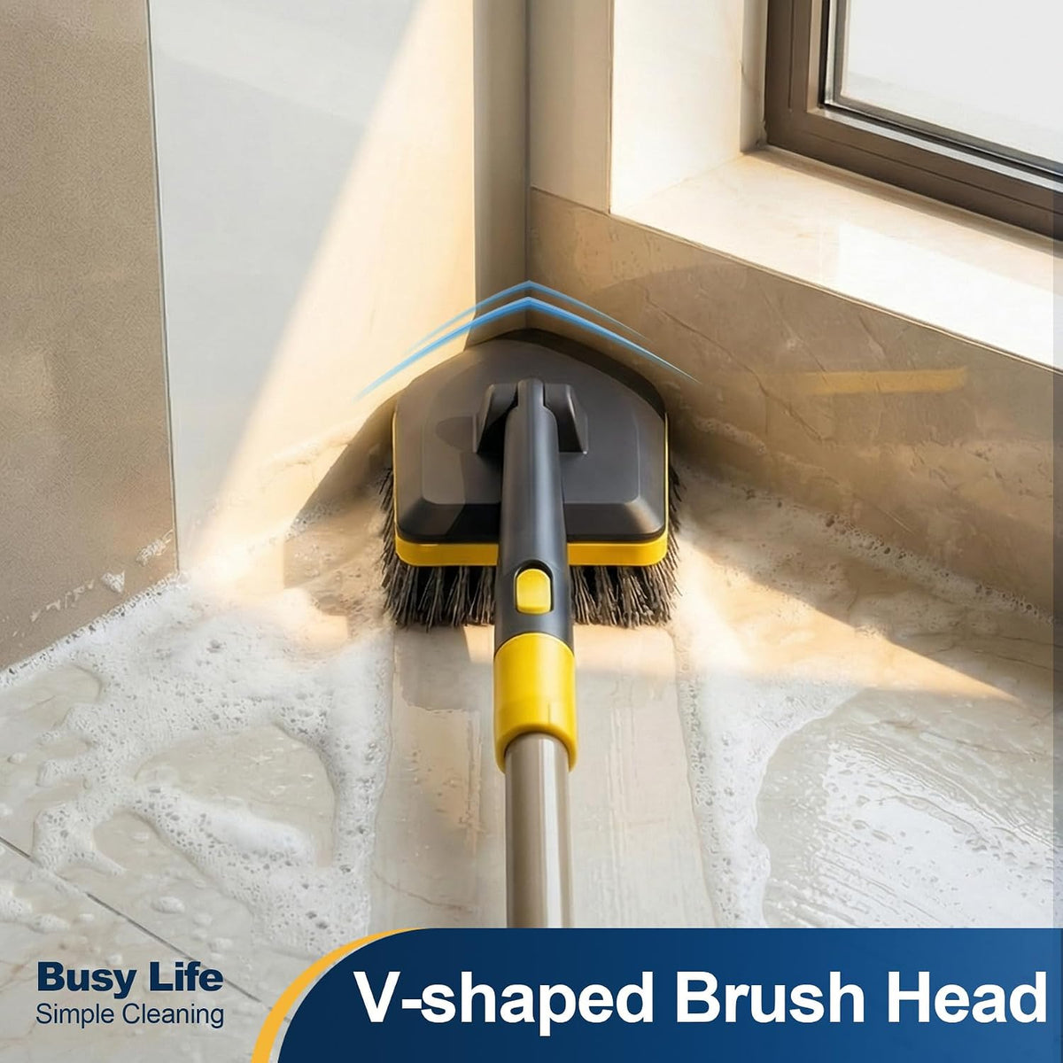Yocada Tub Tile Scrubber Brush 2 in 1 Cleaning Brush 4*Scouring Pads 58.2"