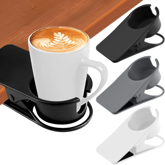 3PCS Drinking Cup Holder Clip Kalolary Chair Desk Bottle Cup Stand DIY Glass Clamp Storage Saucer Clip with Groove for
