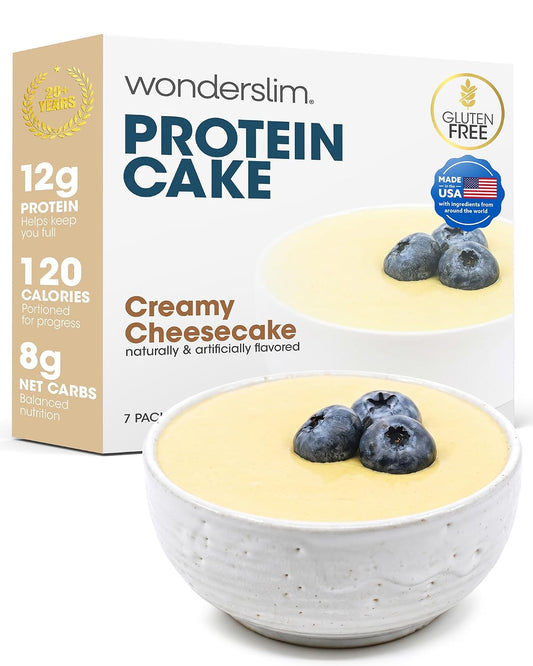 Wonderslim High Protein Cake Mix, Gluten-Free – 7ct (Creamy Cheesecake)