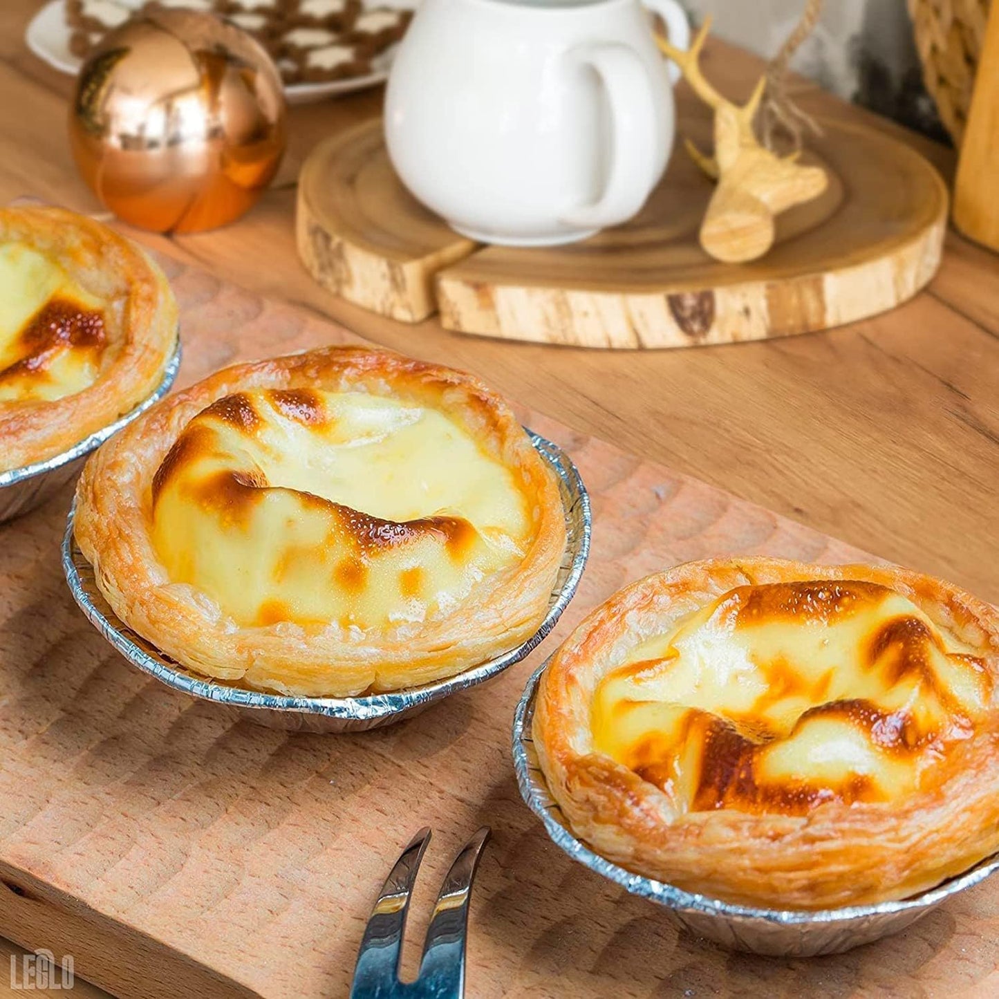 LEGLO Mini Pie Tins 3 Inch, 200 Pack Small Disposable Aluminum Foil Pans | Mini Tart Pans Hold Desserts and Catering Portions - Durable, Stackable, Oven Safe, Freezer Safe, Ready for Meal Prep Batches