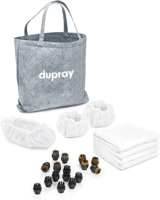Dupray Steam Cleaning Pack Pro – 24-Piece Accessory Kit for Dupray Steam Cleaners: Versatile set includes everything needed