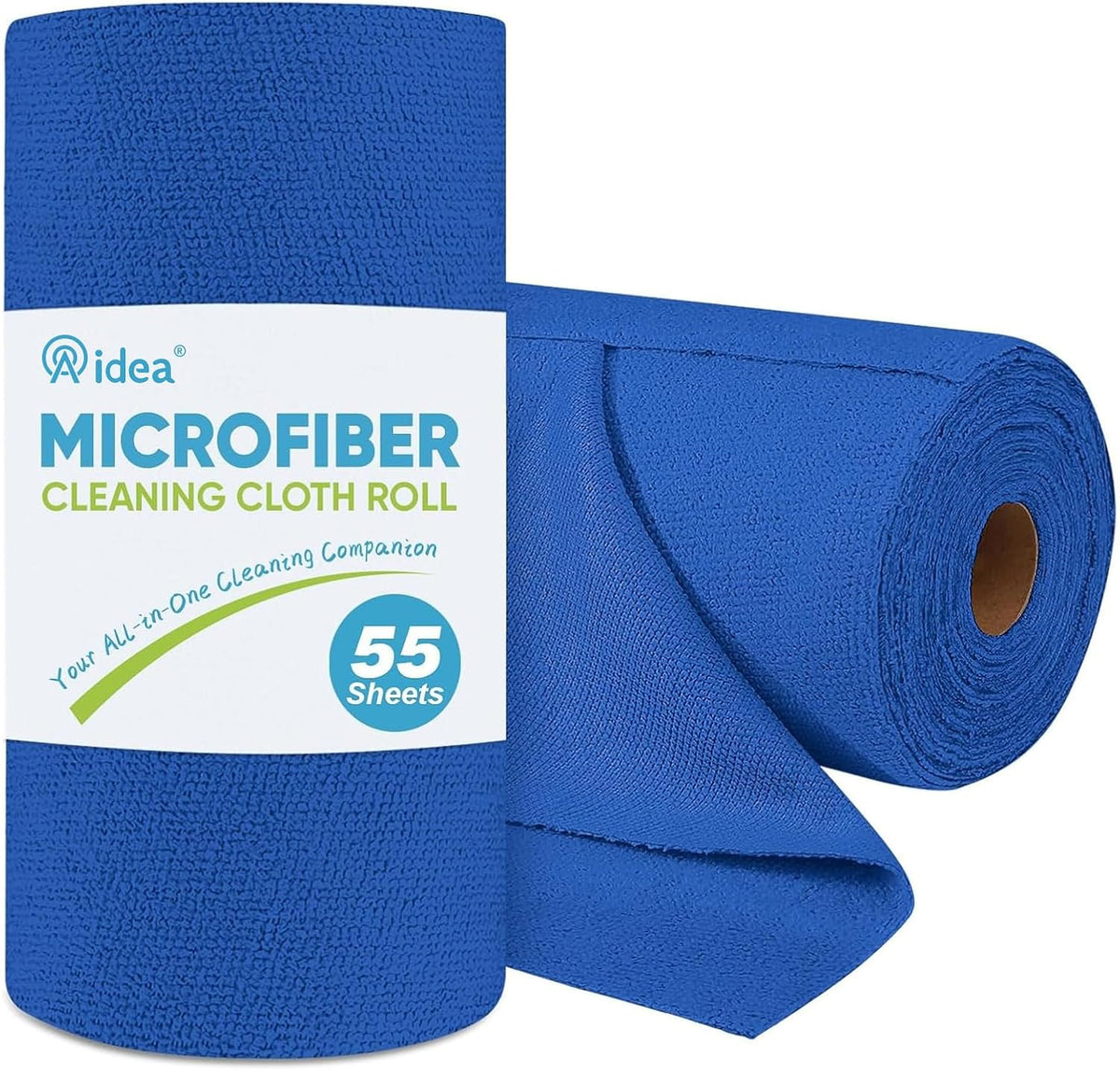 AIDEA Microfiber Cleaning Cloth Roll-55 Sheets, Cleaning Rags 11×9"