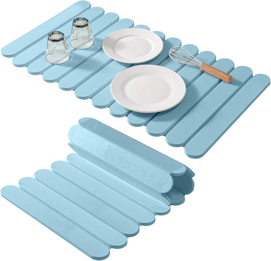 Extral Large Quick Dry Stone Drying Mat for Kitchen Counter,28"(L)x16"(W) Collapsible Eco-Friendly Absorbent Diatomaceous