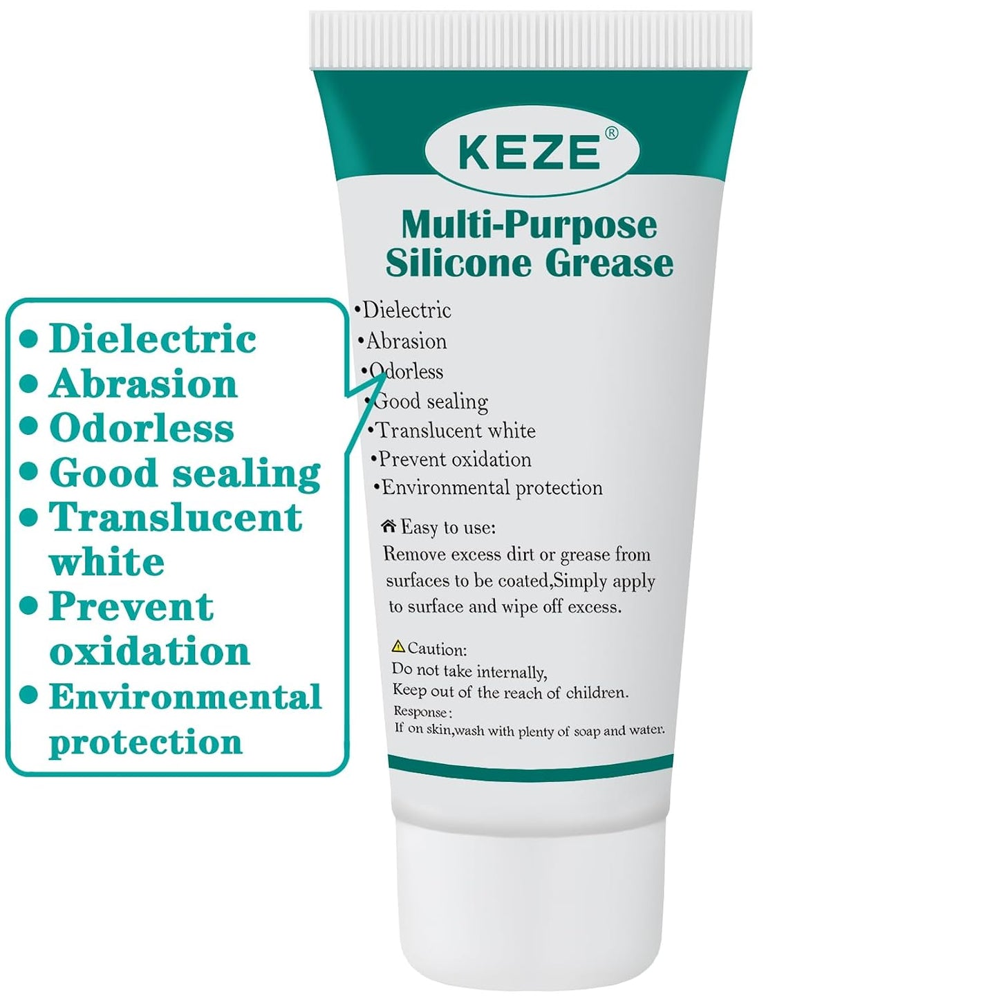 KEZE Silicone Grease Tube PTFE Synthetic Lubricant Sliding Door Grease Automotive Lubrication RV Toilet Seal Lubricant for Plumbing Faucet O Rings Plastic Parts Rubber Seal 1 oz 4-Tube