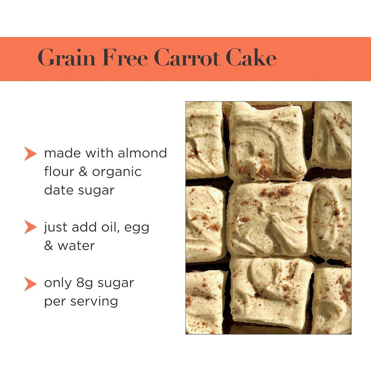 Stellar Eats Grain-Free Carrot Cake &amp; Muffin Baking Mix | Gluten-Free, Dairy-Free, Plant-Based, Paleo-Friendly | Sweetened with Date Sugar | Almond Flour-Based | Makes 1 Loaf or 12 Muffins | 1 Pack