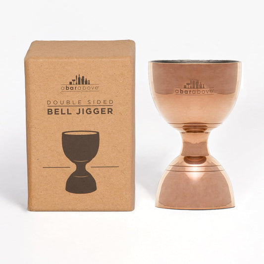 A Bar Above Bell Jigger, 10 Measurements, Antique Copper Finish, 1 Pack | Double Cocktail Measuring Tool, Heavy Duty Stainless Steel, Ergonomic Design, For Bartending Pours, Precise Ounces, Handy Fit