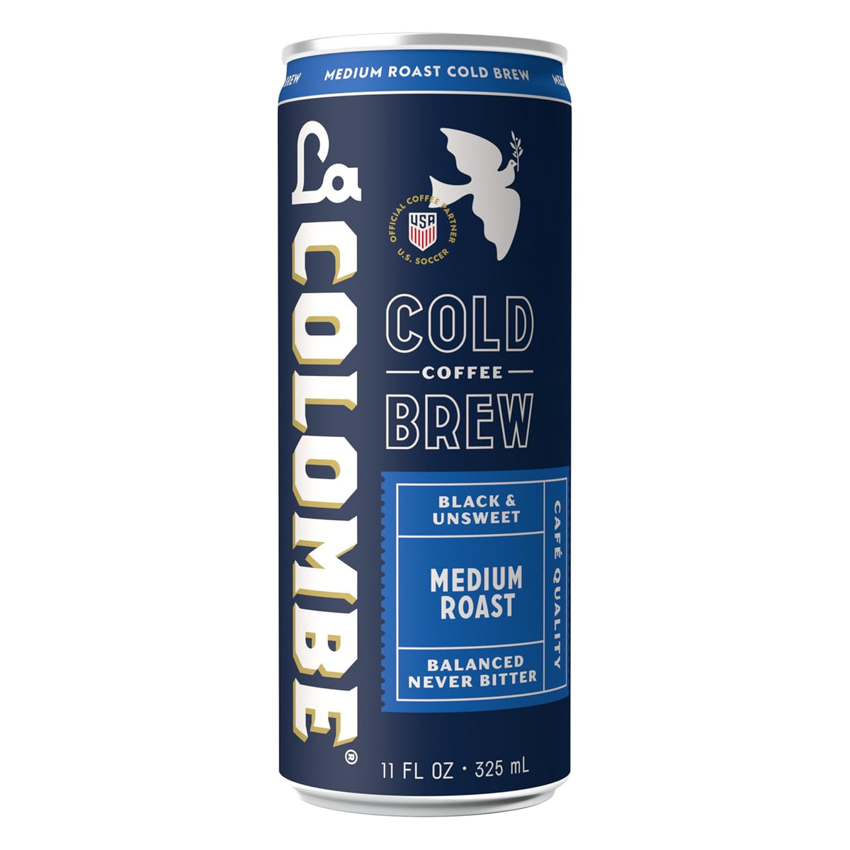 La Colombe Coffee, Cold Brew Black, Unsweetened, 11 fl oz Cans (Pack of 12), Coffeehouse Quality, Natural Sweetness, Specialty Grade Coffee Beans, Ready-to-Drink On-the-Go