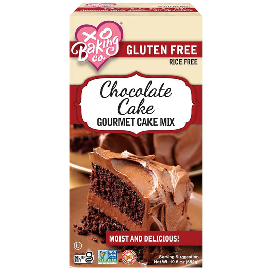XO Baking Co. Gluten Free Chocolate Cake Gourmet Cake Mix; Non-GMO; Kosher; Rice Free; Soy Free; Dairy Free; Peanut Free; No