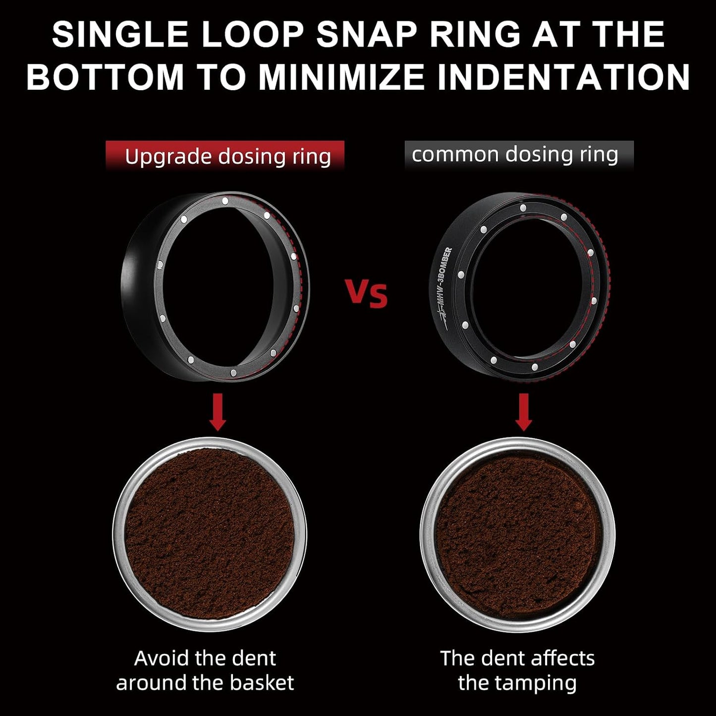 MHW-3BOMBER 51mm Espresso Dosing Funnel &amp; Puck Screen Set, Magnetic Dosing Rring &amp; Reusable Filter kit Compatible with 51mm Bottomless Portafilter, Coffee Dosing Ring with Eppresso Puck DR7015-OS