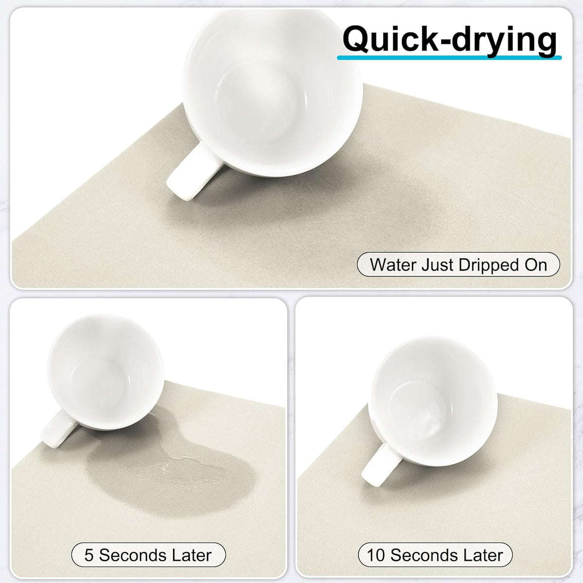 uxcell Silicone Mats for Kitchen Counter, 35.4" x 23.6" Non-Slip Countertop Protector Mat Heat Resistant Coffee Mat Waterproof Table Placemat, Beige