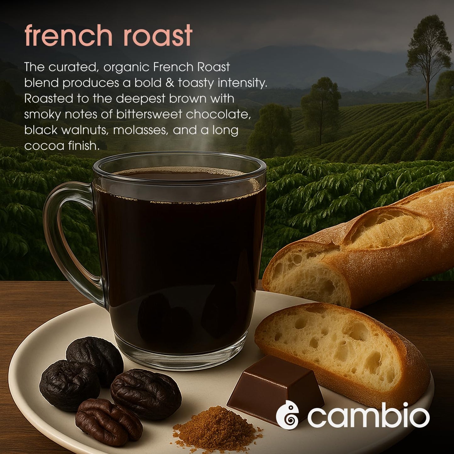 Cambio Roasters Dark Roast Coffee Pods - Recyclable Aluminum Pods, 10ct | Lower Acid French Roast Organic Coffee in Recyclable Aluminum Coffee Pods. Compatible with Keurig® Brewers.