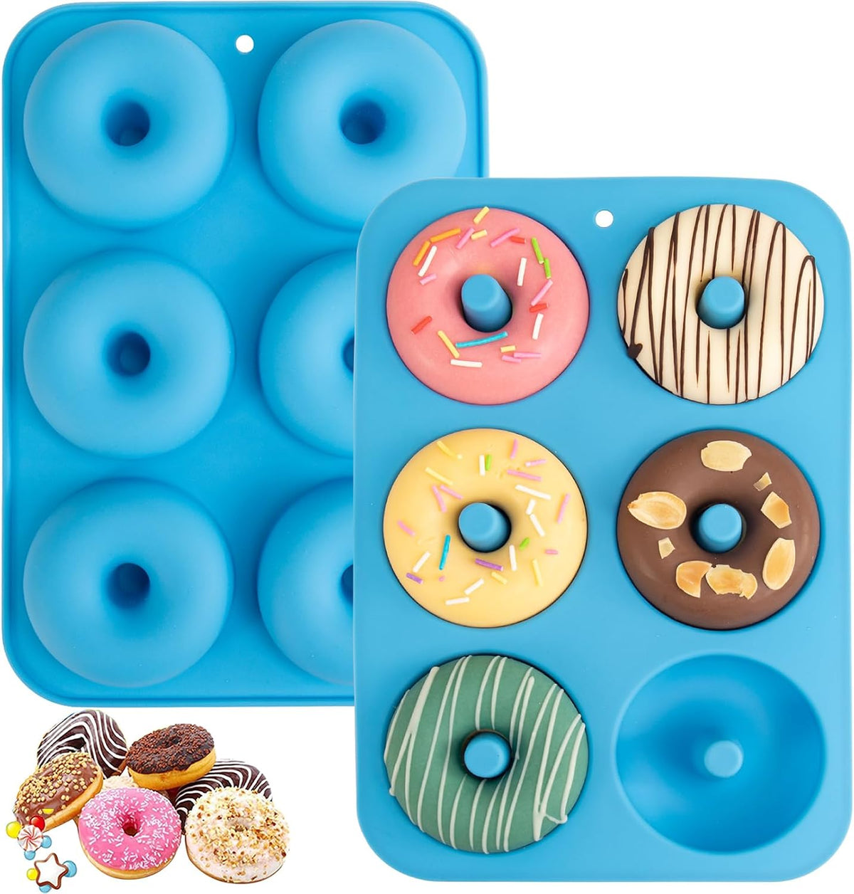 Aichoof Non-Stick Silicone Donut Pan Set of 2
