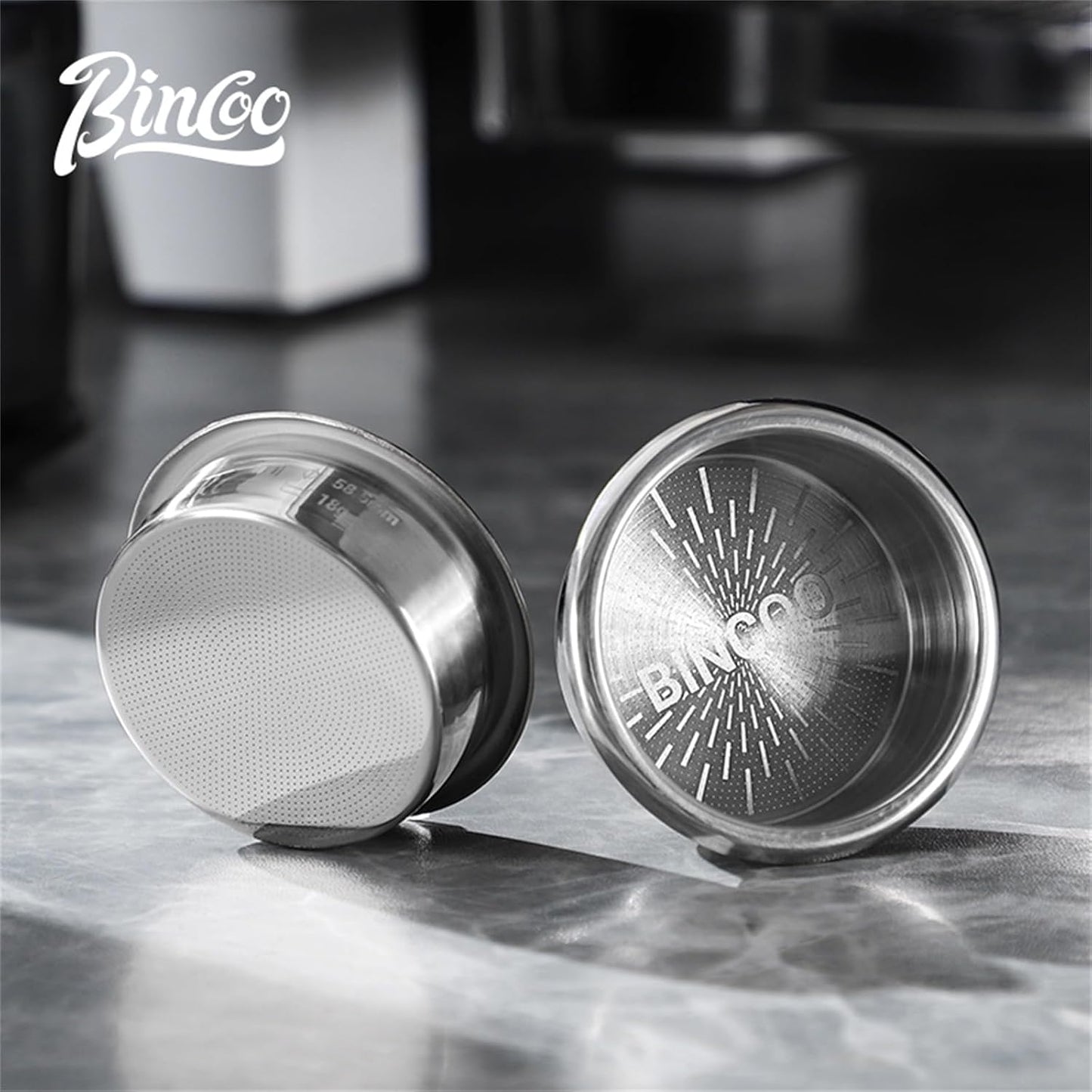 Bincoo Precision Espresso Filter Basket Compatible with 58mm Espresso Machine Portafilters,304 Stainless Steel Portafilter Basket for 16g/18g/20g,High-Precision Holes(16g - 58.5mm)