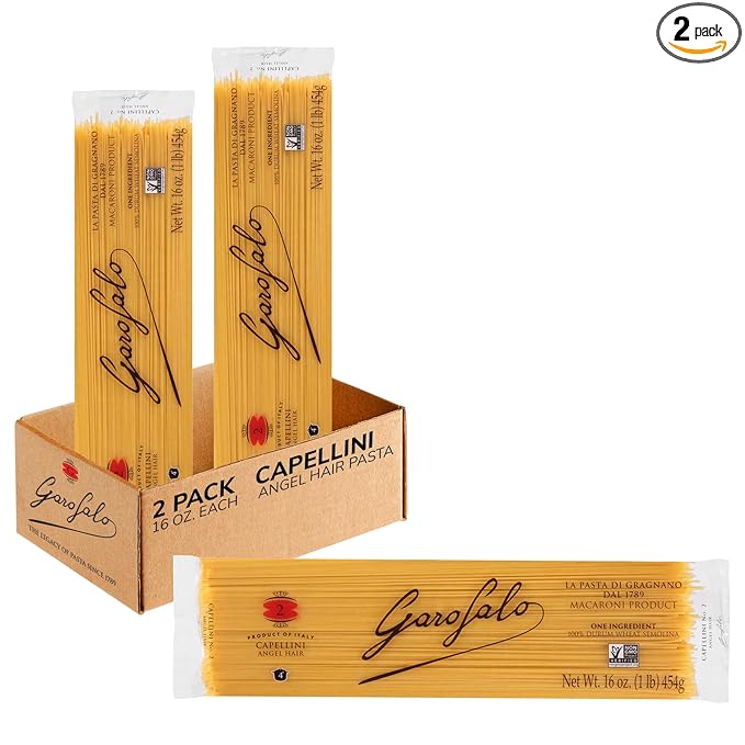 Garofalo – Premium Durum Wheat Semolina Capellini, Angel Hair Pasta, Italian Made, Bronze-Drawn, Al-Dente, One-Ingredient Pasta (2 pack)
