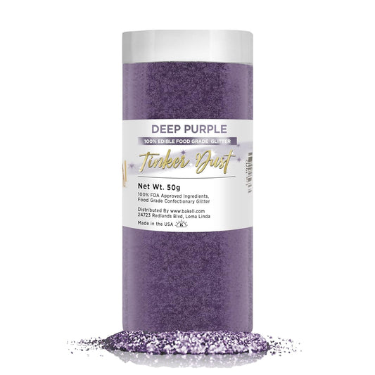 BAKELL Deep Purple Edible Glitter, 50 Grams | TINKER DUST Edible Glitter | KOSHER Certified | 100% Edible Glitter | Cakes,