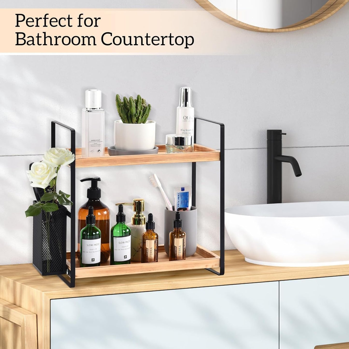 LEMIKKLE Coffee Bar Accessories and Coffee Mug Cup Holder, kitchen organizers and storage,Spice Rack Organizer for Countertop,Kitchen(basket)
