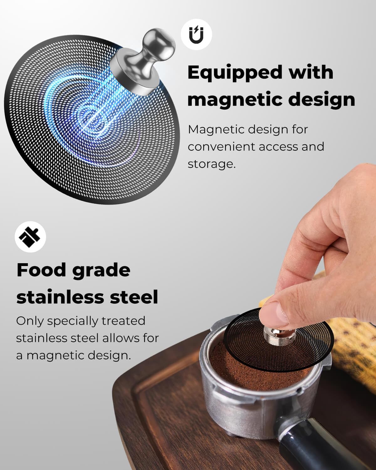 3-Pack 54mm Espresso Puck Screen, 53.5mm, 0.2mm Ultra-Thin Stainless Steel Reusable Puck Screen, Fits Breville 54mm Portafilters and Ninja Luxe (Black)
