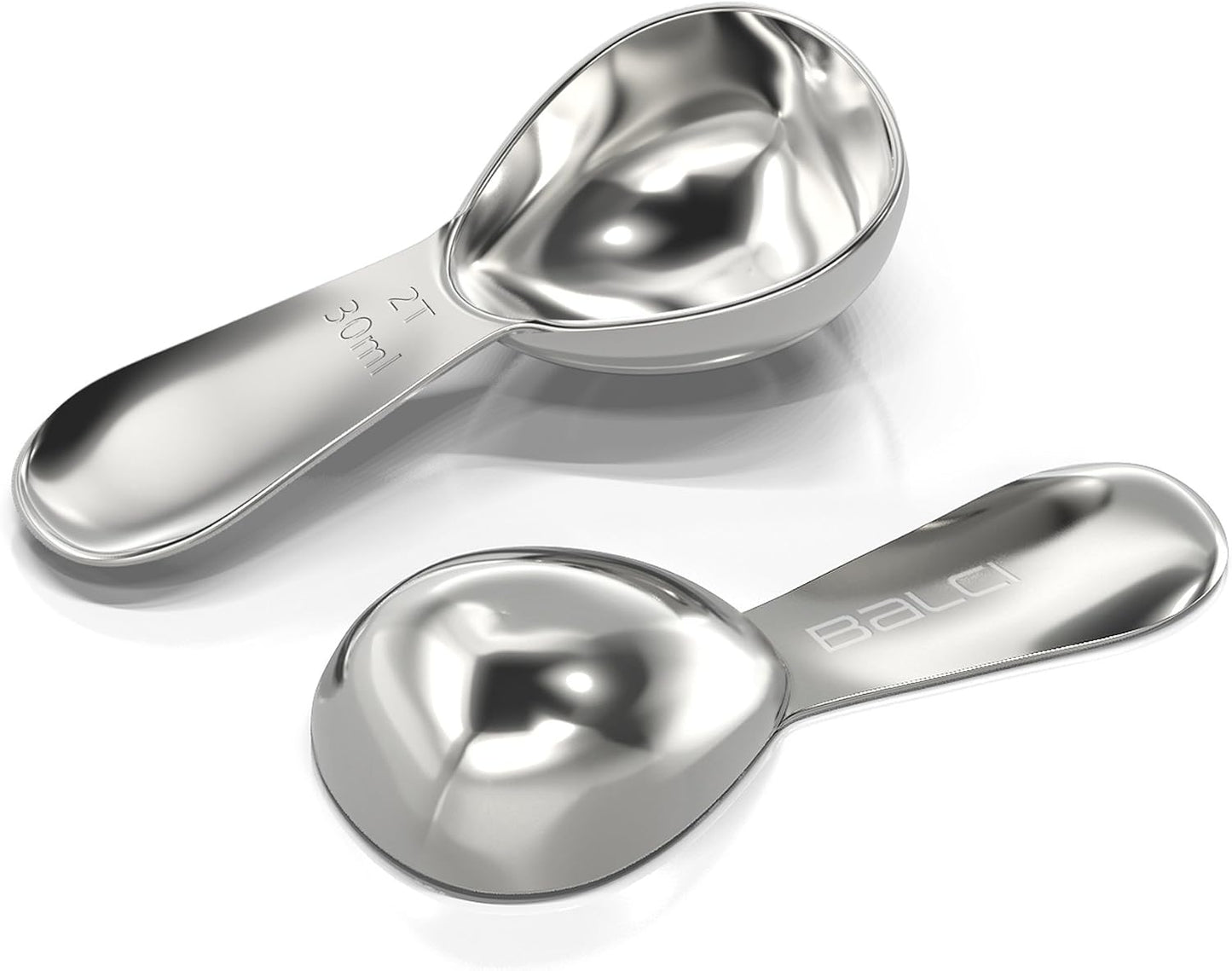 BALCI Stainless Steel Coffee Scoop - 2 Tablespoon (30ml) | Heavy duty exact measuring spoon for coffee, tea, sugar, flour &amp; more. Premium 18/8 stainless steel construction.