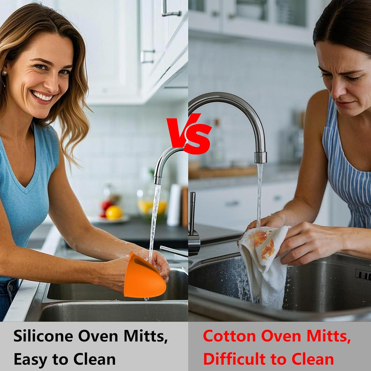 Oven Mitts Silicone Pot Holders Set Heat Resistant for Kitchen - ChufanMomsil 6 PCS Mini Silicone Oven Gloves Kitchen Mittens, Short Pot Pinch Grips for BBQ &amp; Baking, Orange