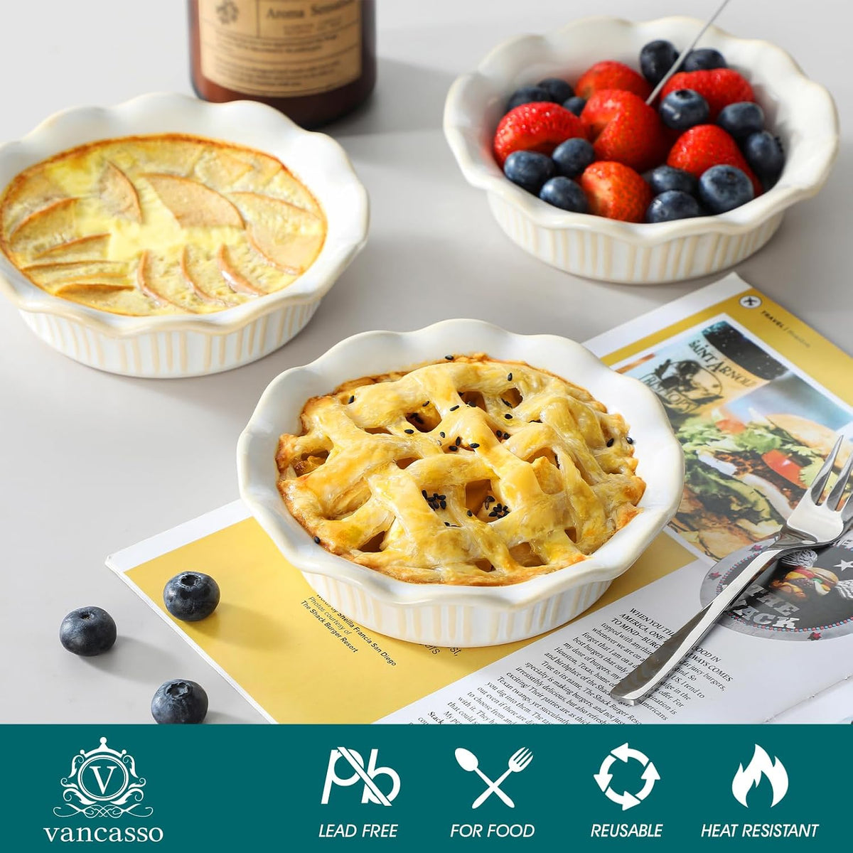 vancasso Ceramic Mini Pie Pans Set of 6