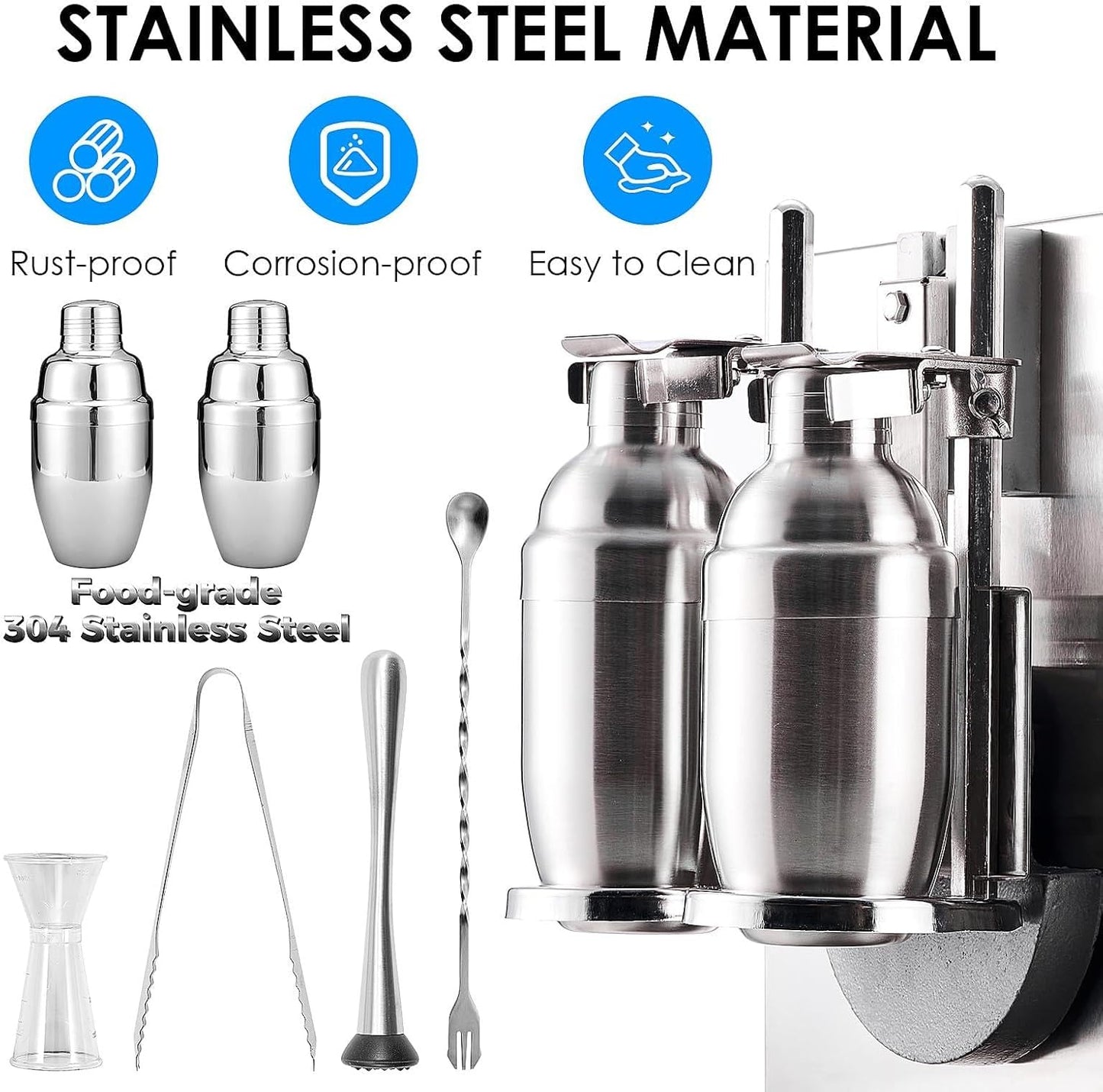 Automatic Electric Milk Tea Shaking Machine, Double Frame, High Efficiency, Intelligent Control, Stainless Steel, 400r/min, 750ml Cups, Wide Application