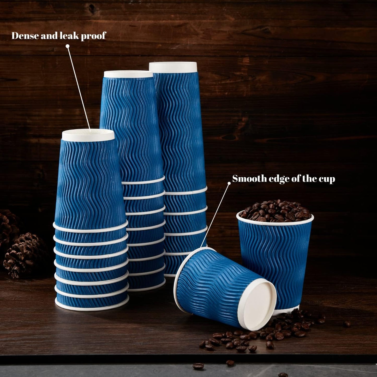 Lamosi 120 Pack 8 oz Disposable Coffee Cups, Insulated Corrugated Paper Cup