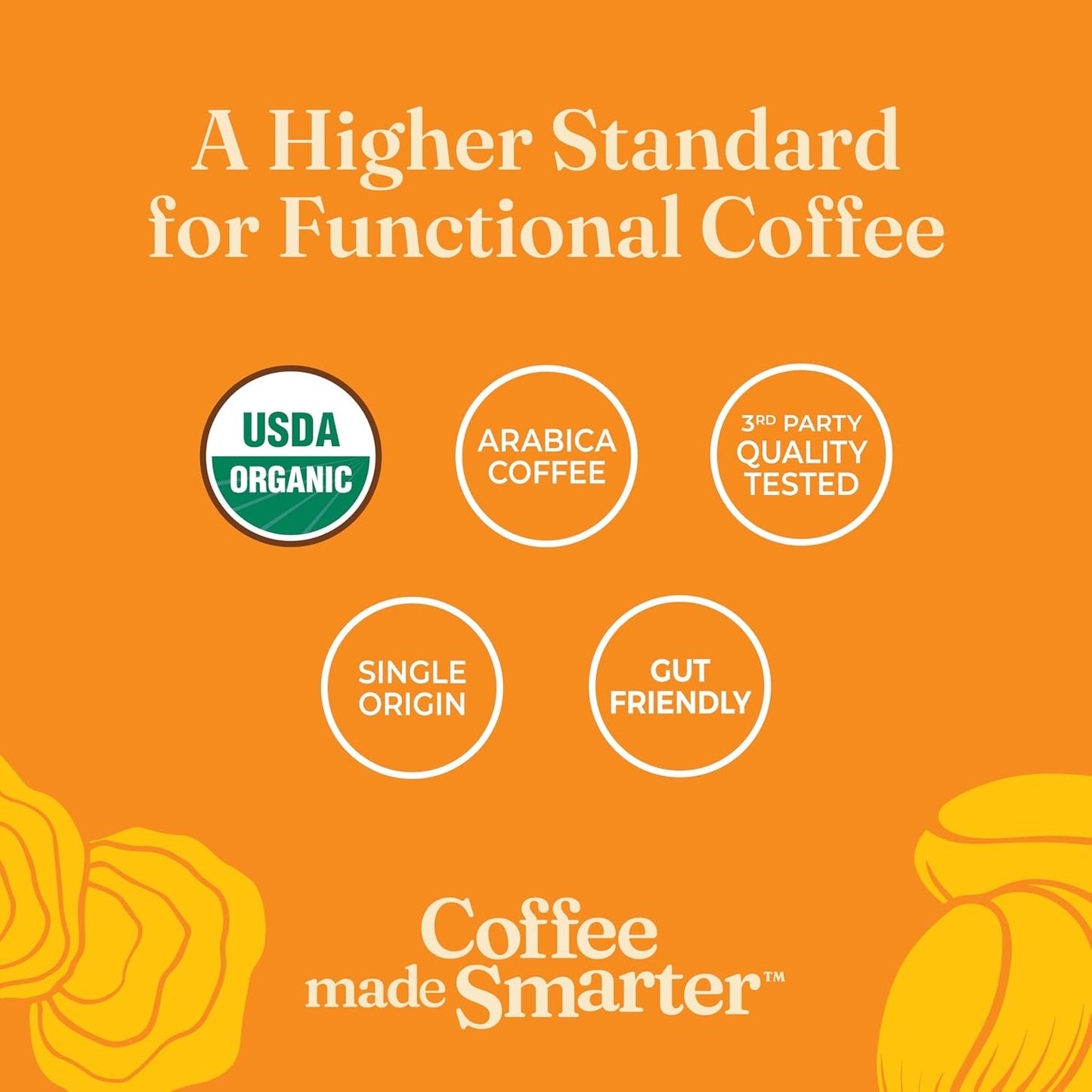 Four Sigmatic Dark Roast Organic Whole Bean Coffee | Gourmet Nootropic Mushroom Coffee Beans with Lion's Mane &amp; Chaga Mushrooms for Enhanced Brain Function and Immune Support | 12oz