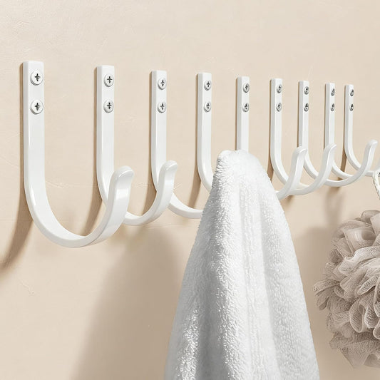 10-Pack Wall Hooks for Towel/Coat - 22LB Heavy Duty Metal Hanger Wall Mount, for Outdoor, Closet, Door, Shelf, Bathroom, for