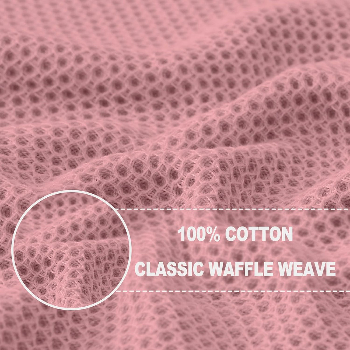 Homaxy 100% Cotton Waffle Weave Kitchen Dish Towels, Ultra Soft Absorbent Quick Drying Cleaning Towel, 13 x 28 Inches, 8-Pack, Dried Rose