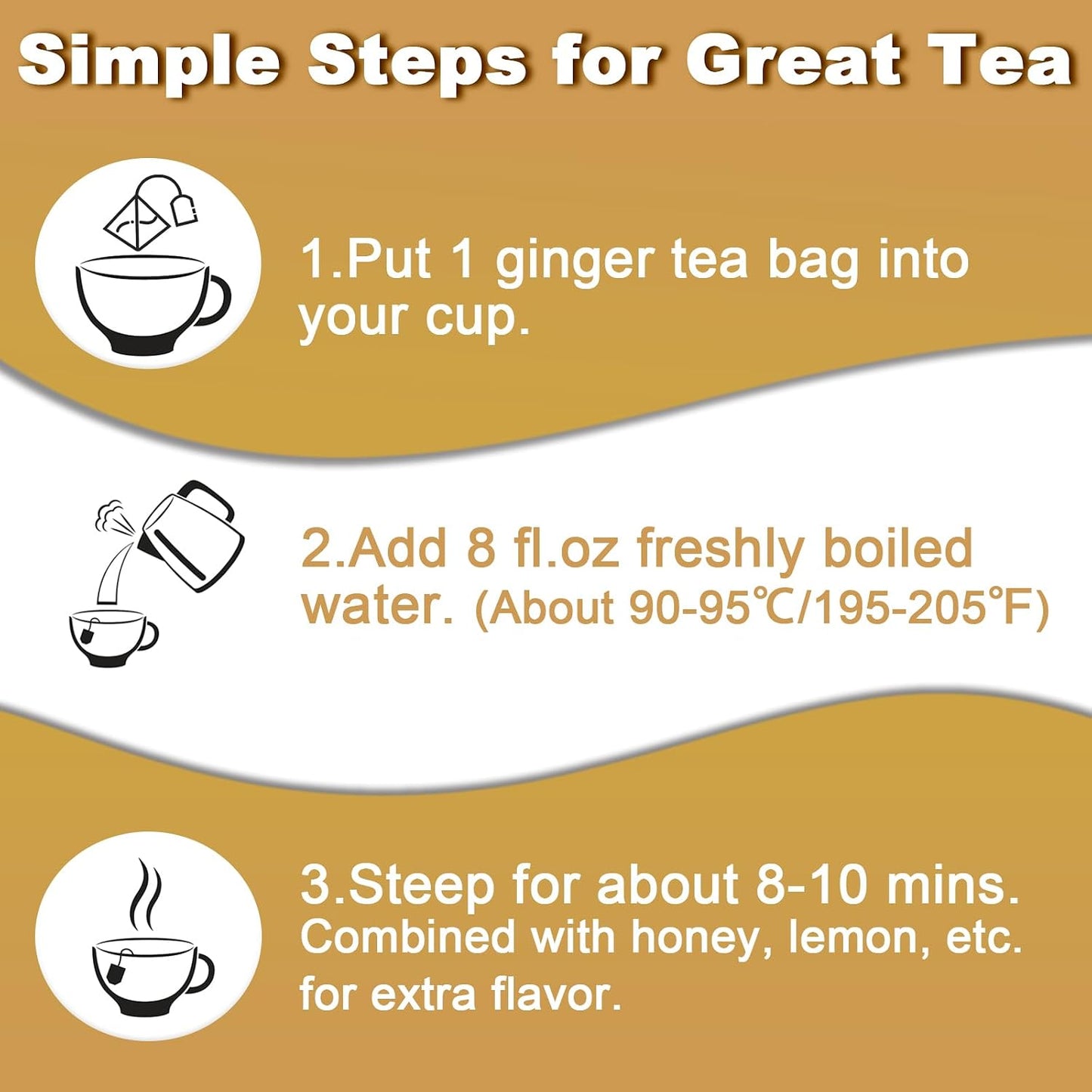 FullChea Ginger Tea Bags, 50 Counts, Te De Jengibre, Non-GMO | Pure Ginger Root,Warm &amp; Spicy, Support Digestion &amp; Boost Immunity, No Additives, Resealable Pouch