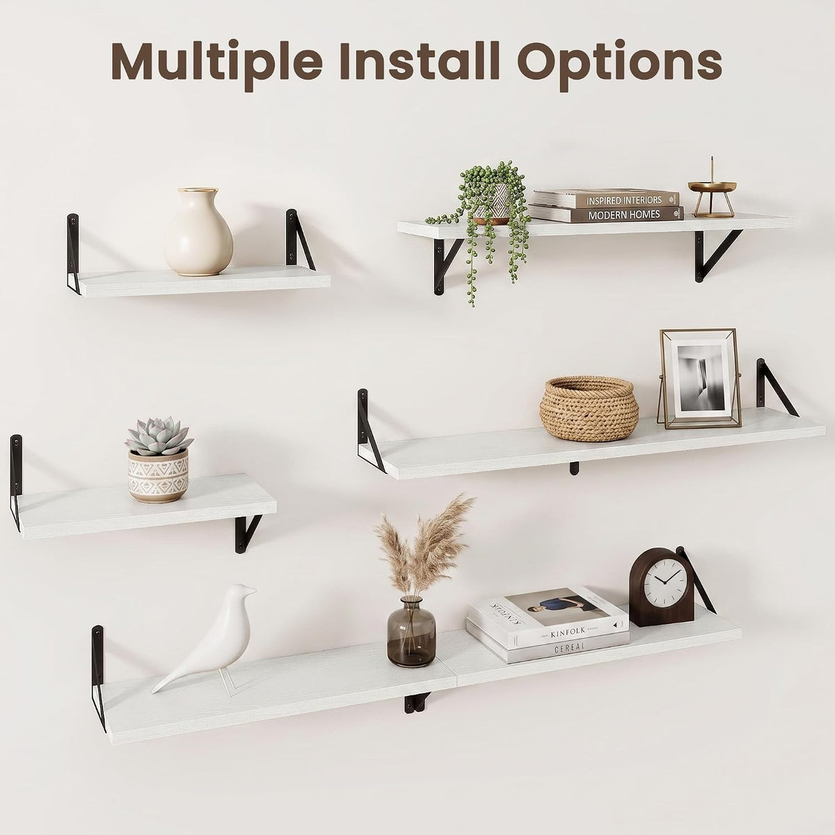 Dreamland Wall Mounted Floating Shelves Set of 2, 16x8, White
