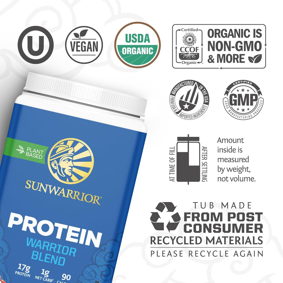 Sunwarrior Vegan Protein Powder Organic Plant-Based Protein