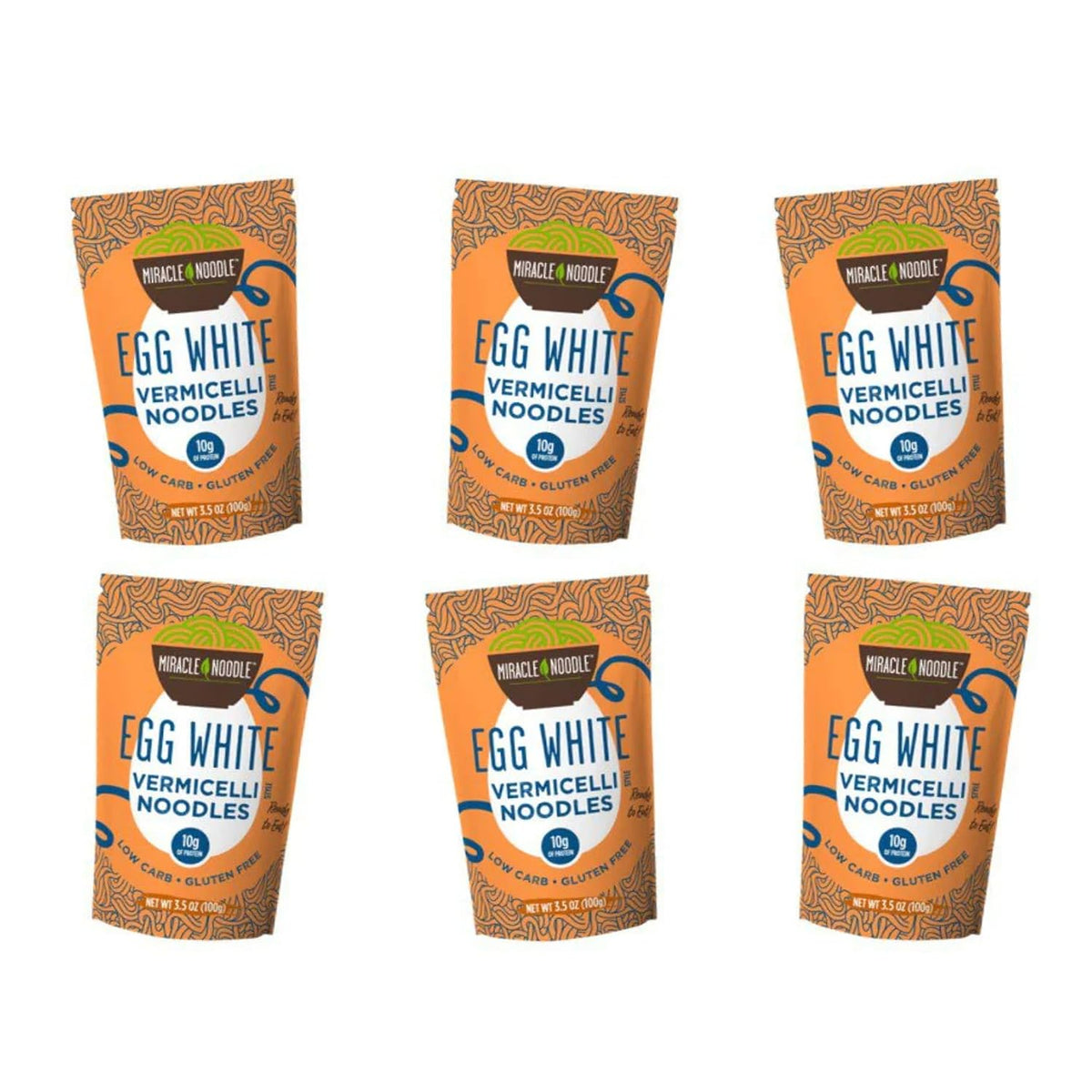 Miracle Noodle Egg White Vermicelli Pasta, 3.5 Oz (Pack of 6)