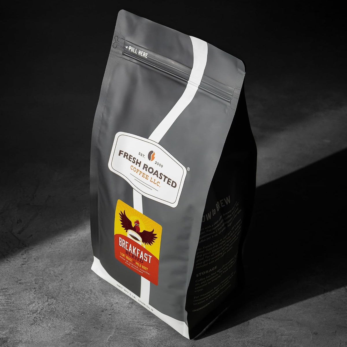 Fresh Roasted Coffee, Breakfast Blend Drip Ground Coffee, Light Roast, Kosher, 5 lb (80 oz)