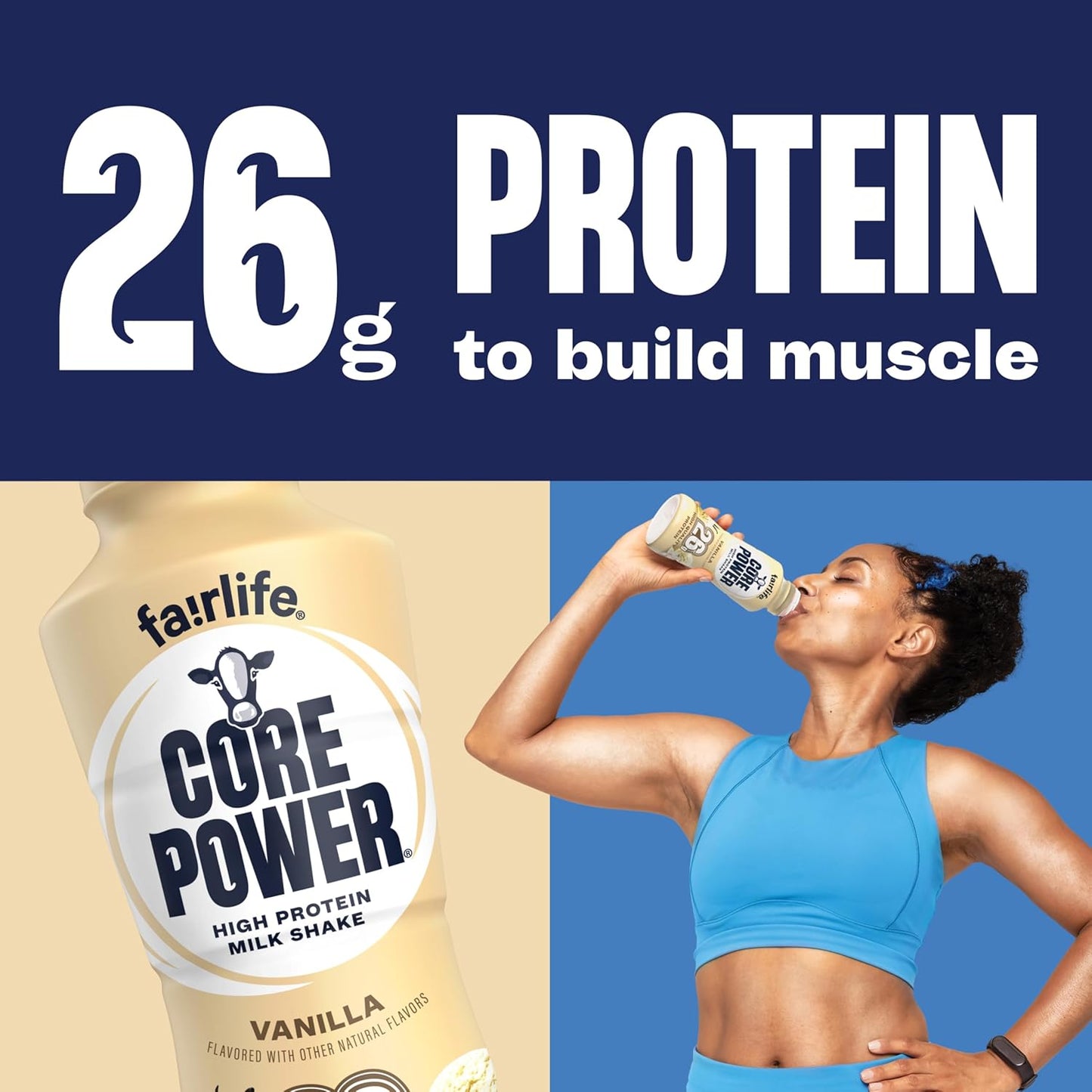 Core Power Fairlife 26g Protein Milk Shakes, Ready To Drink for Workout Recovery Liquid, Vanilla, 14 Fl Oz Bottle, kosher (Pack of 12)
