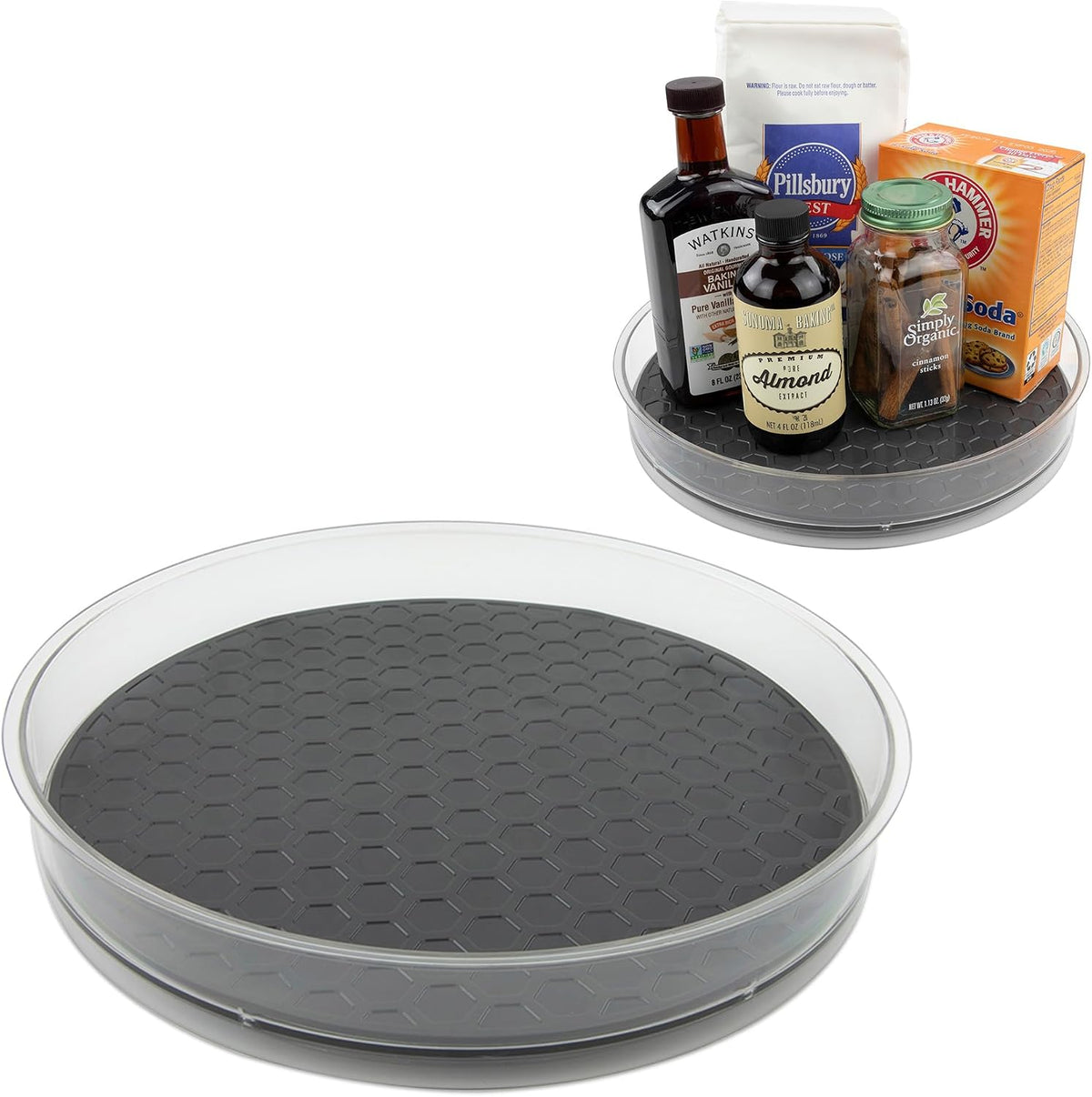 Spectrum Medium Lazy Susan Organizer 9.5 in for Cabinet Refrigerator Pantry Table Rotating Kitchen Storage Spice Rack Fridge