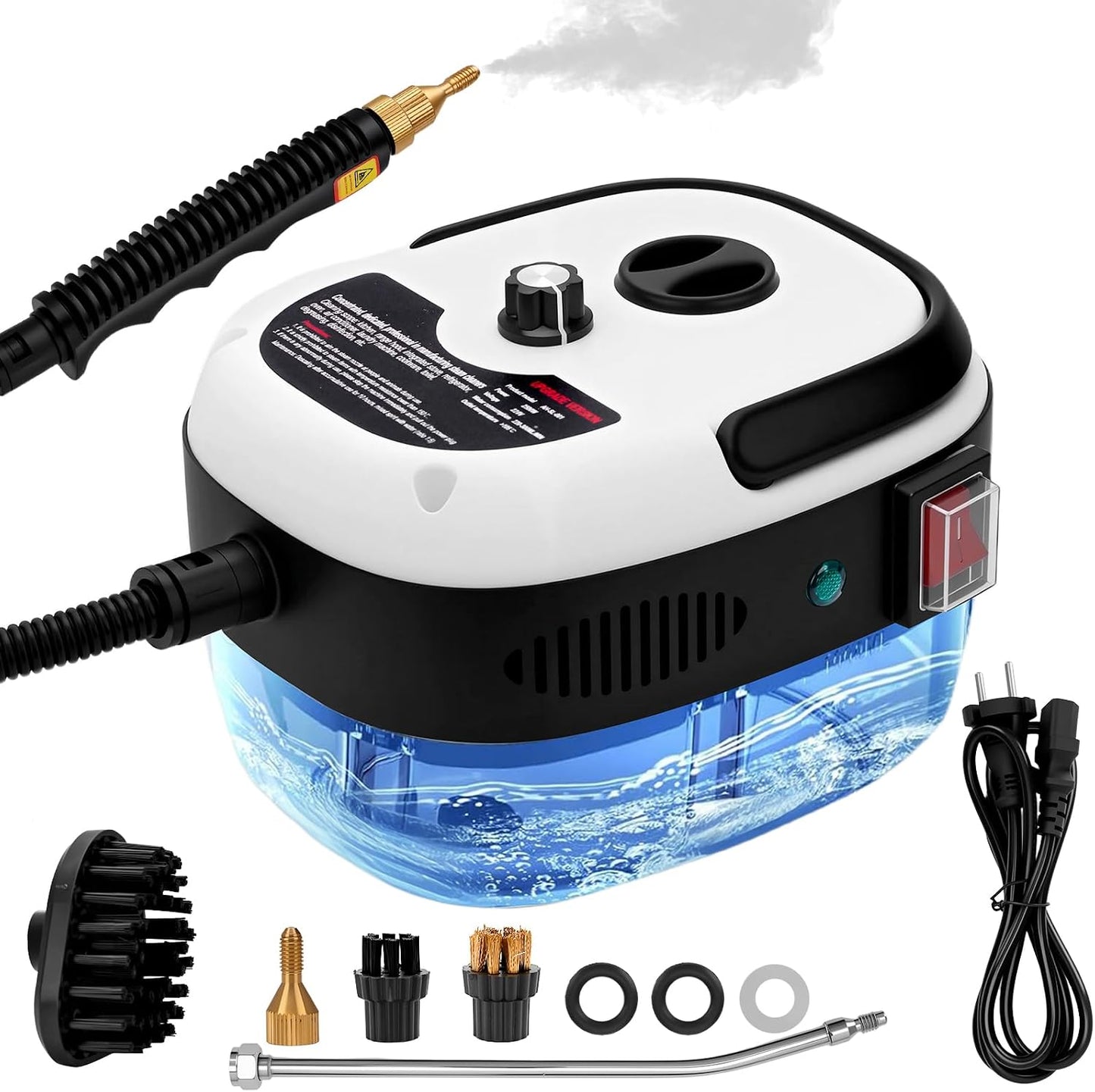 Steam Cleaner for Home, 1000ml Portable Steamer for Cleaning with 3 Brush Heads, 6-Level Adjustable and 15s Heat-Up, Handheld Steam Cleaner for Home, Car, Tile, Dirt, Grout, Floors, Couches, Grout