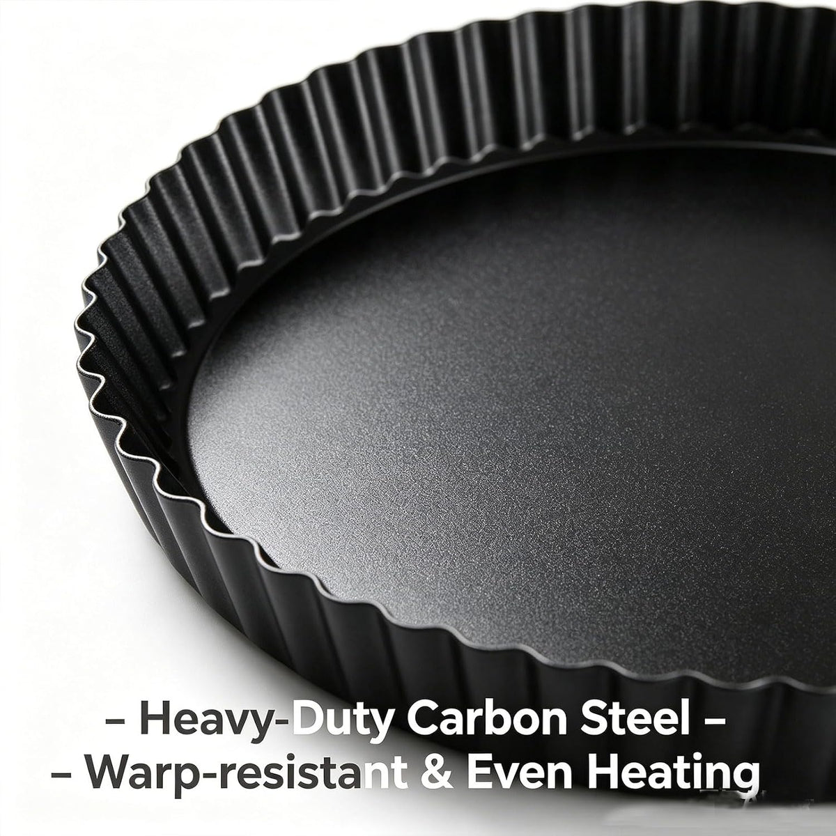 Tart Pan Set, 10 &amp; 9 Inch Tart Pans with 5 &amp; 4 Inch Mini Tart Pans Removable Bottom, Quiche Pan Carbon Steel Heavy Duty Nonstick Pie Pan- Fluted Edges for Baking Fruit Tartets, Pastries