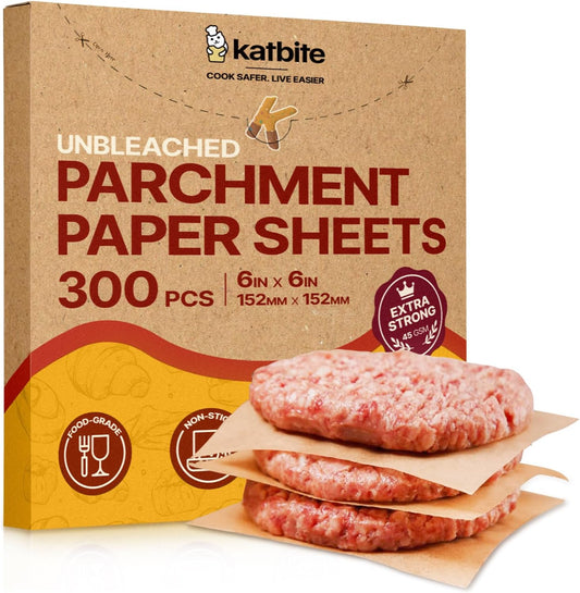 Katbite 300Pcs 6x6 Inches Patty Paper