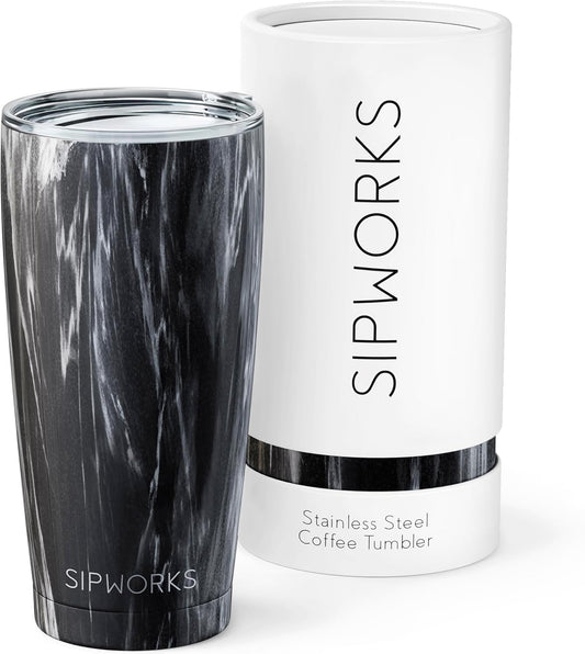 Stainless Steel Coffee Tumbler: Double-Wall Vacuum Insulated Spill-proof Travel Mug Metal Coffee Cup with Lid, 20-Ounce Gray