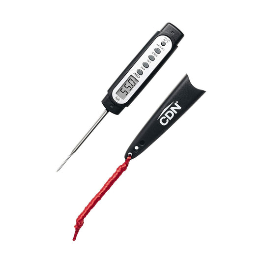 CDN ProAccurate® Waterproof Digital Thermometer with Protective Sheath, Easy to Read Display, 2.75" Stem with Thin Tip,