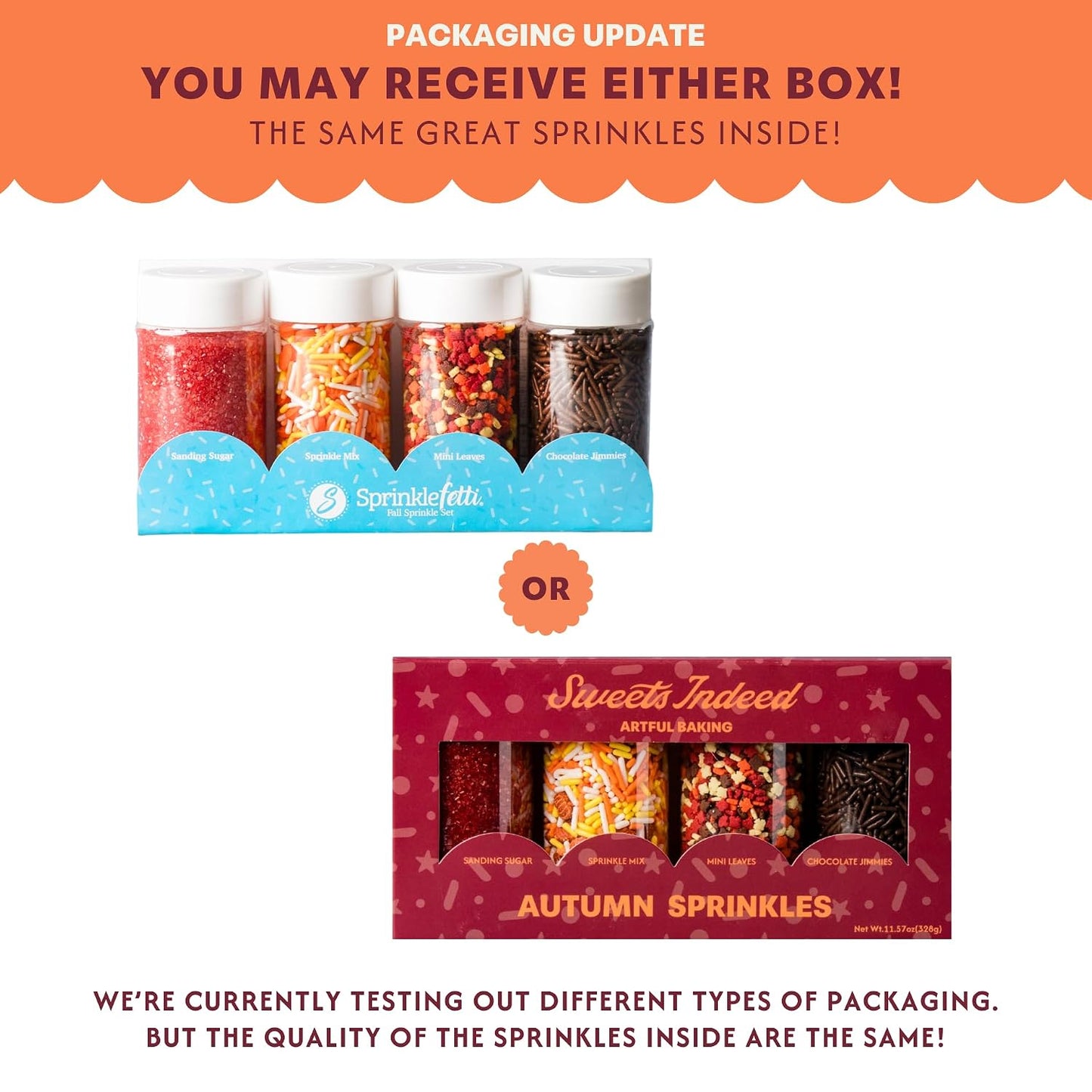Sweets Indeed Fall Sprinkles 4 Pack, Pumpkin &amp; Leaf Shapes, 11.57 ounces