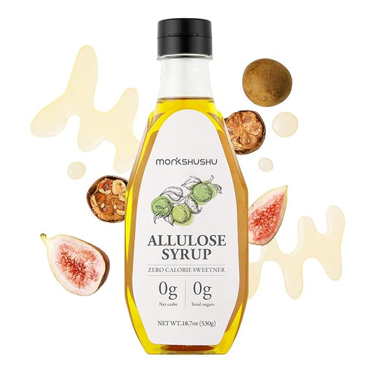 MONKSHUSHU Allulose Syrup 18.7 Fl Oz - Liquid Sweetener for Cooking, Baking, and Drinks - Keto Diet, Vegan friendly, Stevia