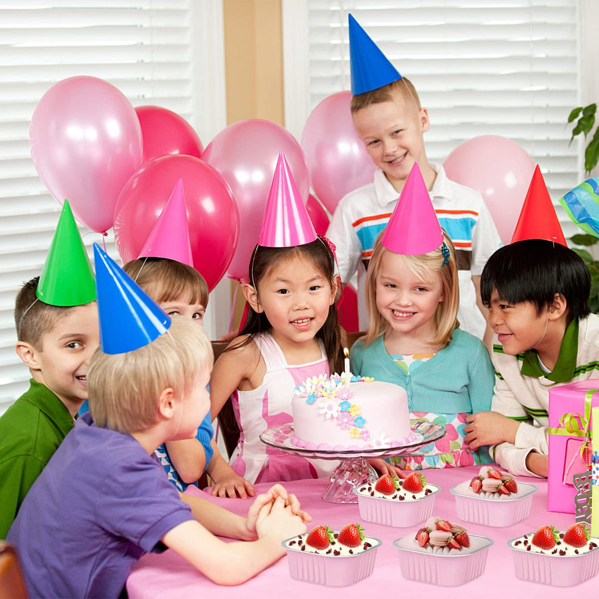LNYZQUS 80 Pack 10oz Mini Cake Pans with Lids and Spoons for Bake Sales