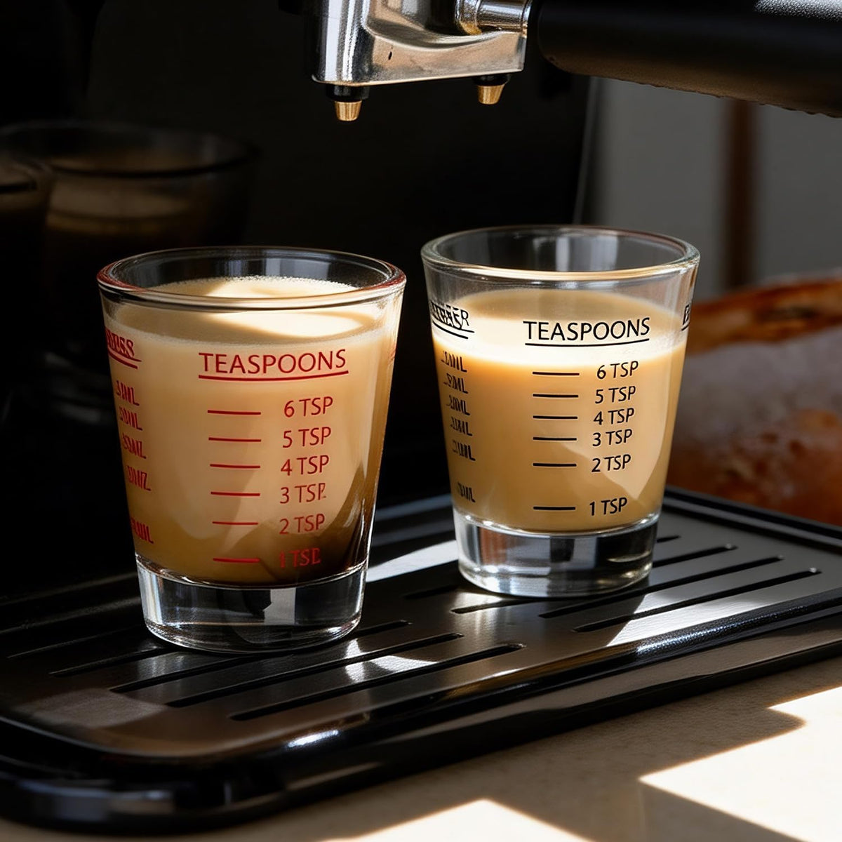 GLASKEY Shot Glasses Measuring Cup Set - 2 Pack Espresso Shot Glasses with Precise Measurement Marks