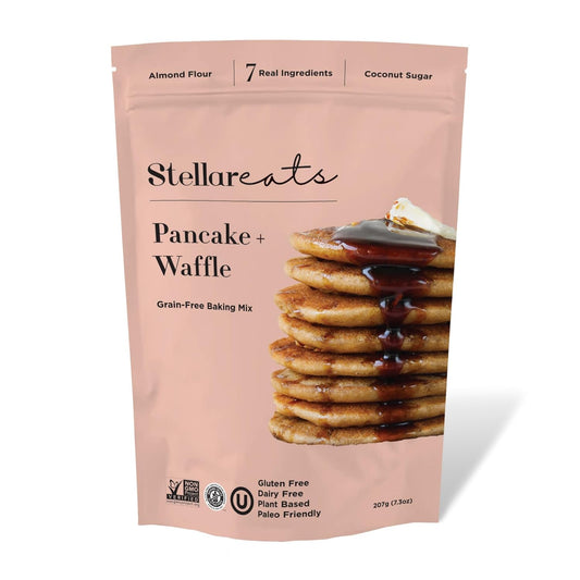 Stellar Eats Grain-Free Pancake & Waffle Mix | Gluten-Free, Dairy-Free, Plant-Based, Paleo-Friendly | Sweetened with Coconut