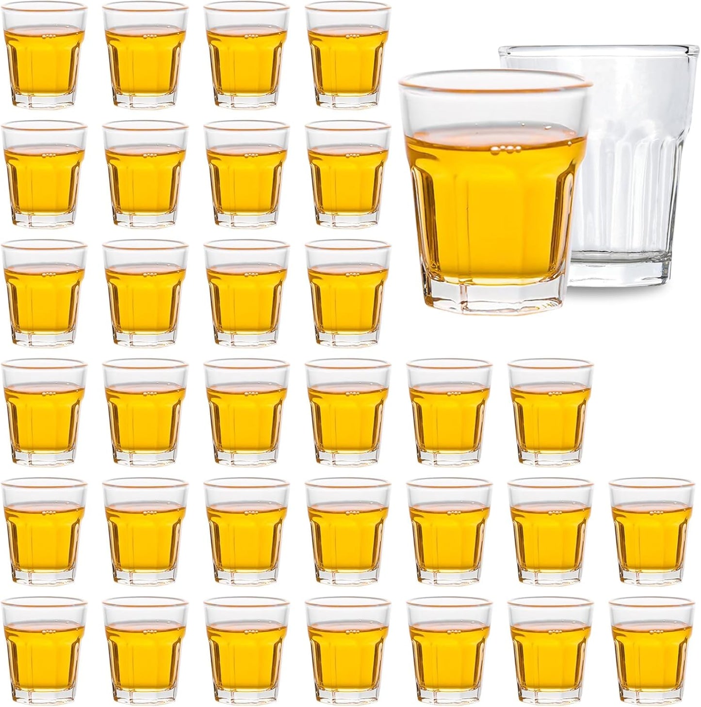 32 Piece Shot Glasses Set 50ML/1.5oz.Small Espresso and LiquorGlasses for Whiskey TequilaVodka, Thic